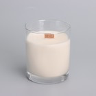 Свеча из соевого воска в стакане с деревянным фитилем и крышкой "Сочное манго", 110 гр - фото 9611976