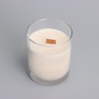 Свеча из соевого воска в стакане с деревянным фитилем и крышкой "Сочное манго", 110 гр - Фото 4