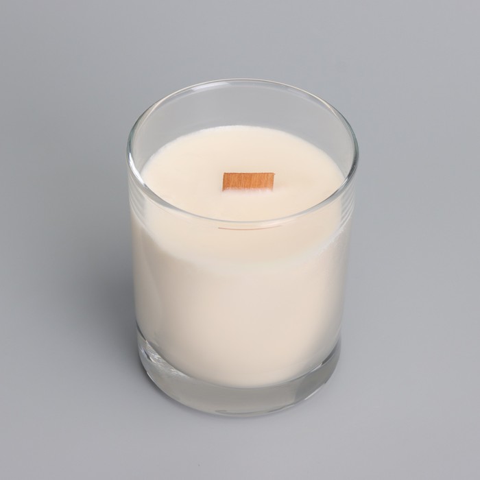 Свеча из соевого воска в стакане с деревянным фитилем и крышкой "Марокканский апельсин", 110 - фото 1909361498