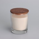 Свеча из соевого воска в стакане с деревянным фитилем и крышкой "Лесная малина", 110 гр - Фото 5