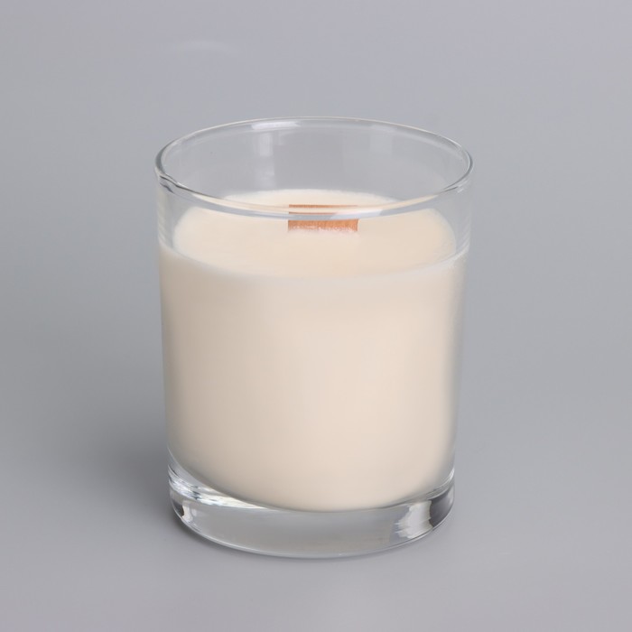 Свеча из соевого воска в стакане с деревянным фитилем и крышкой "Горная лаванда", 110 гр - фото 1909361517
