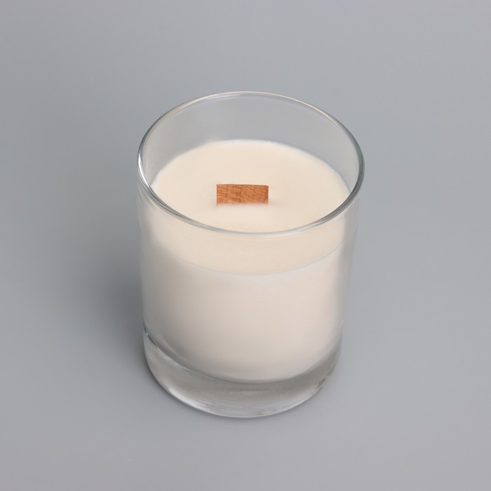Свеча из соевого воска в стакане с деревянным фитилем и крышкой "Черная смородина", 110 гр - фото 1909361523
