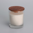 Свеча из соевого воска в стакане с деревянным фитилем и крышкой "Черная смородина", 110 гр - фото 9612008