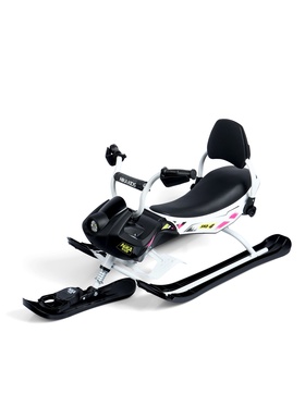 Снегокат Snowpatrol 2, со спинкой, с фонариком, белый, чёрный, SND4/2 Nika Kids