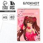 Блокнот А5, 40 л. на гребне в клетку «Аниме» - Фото 1