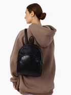 Рюкзак женский городской TEXTURA, на молнии, с карманом, размер 31×10×25 см, чёрный - Фото 4