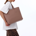 Сумка-шопер женская TEXTURA на молнии, размер 34×11×31 см, однотонная, бежевая - Фото 11