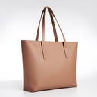 Сумка-шопер женская TEXTURA на молнии, размер 34×11×31 см, однотонная, бежевая - Фото 5