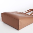 Сумка-шопер женская TEXTURA на молнии, размер 34×11×31 см, однотонная, бежевая - Фото 6