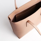 Сумка-шопер женская TEXTURA на молнии, размер 34×11×31 см, однотонная, бежевая - Фото 9