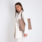 Сумка-шопер женская TEXTURA на молнии, размер 34×11×31 см, однотонная, бежевая - Фото 12