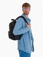 Рюкзак городской TEXTURA на молнии, с карманом, размер 28×15×39 см, чёрный - Фото 11