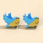 Серьги детские «Птички», гвоздики - Фото 3