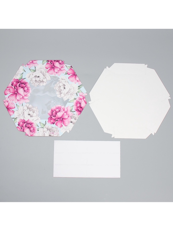 Коробка складная «Пионы», 23 × 23× 4 см 9769172