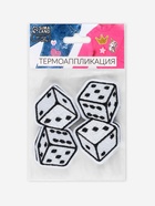Термоаппликация «Игральные кости», 7×4 см, чёрно-белая 9878539 - фото 319819534