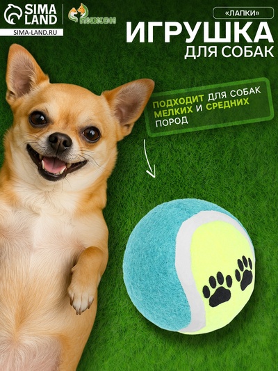 Мячик войлочный «Лапки», 6.5 см, цвет МИКС