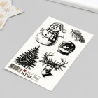 Новогодняя татуировка на тело "Снеговик" 10х15 см - Фото 2