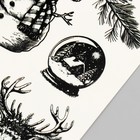 Новогодняя татуировка на тело "Снеговик" 10х15 см - Фото 3