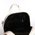 Рюкзак женский из искусственной кожи на молнии, 6 наружных карманов, цвет молочный - Фото 5