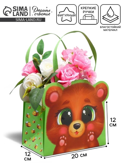 Переноски для цветов «Мишка», 20×12×12 см