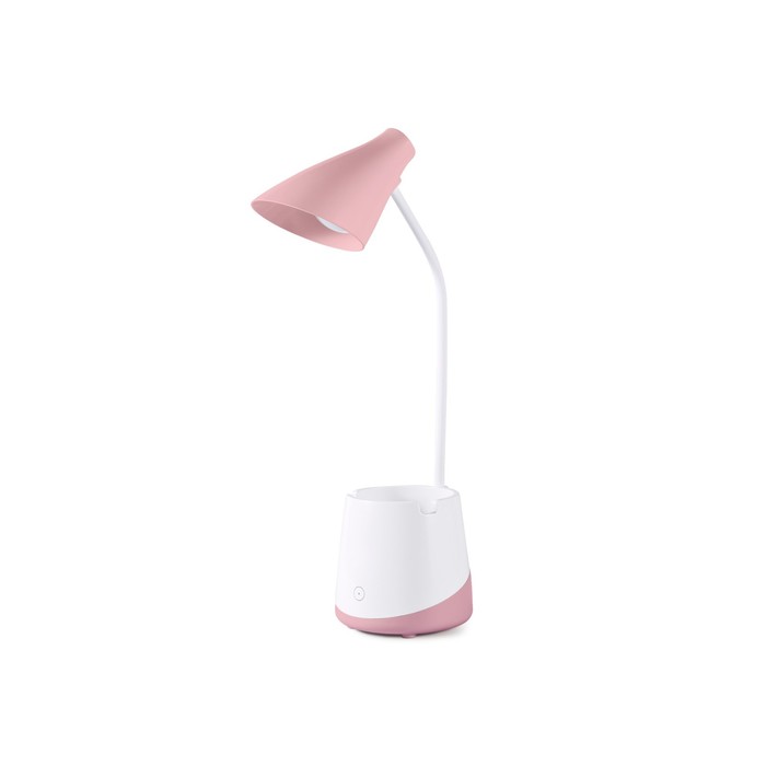 Светодиодная настольная лампа с аккумуляторной батареей, USB-проводом и канцелярским стаканом Ambrella light, Desk, DE565, LED, 5 Вт, 165Lum, 3000-6000К, цвет розовый, белый - фото 1909362060