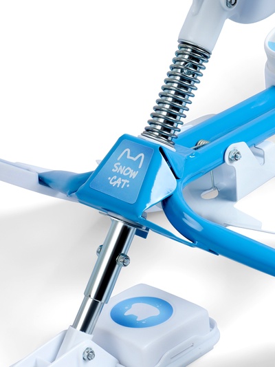 Снегокат растущий «Морозные гонки» Snow Cat, со спинкой, белый, голубой