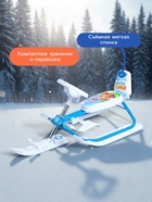 Снегокат растущий Snow Cat, со спинкой, белый, голубой - Фото 4