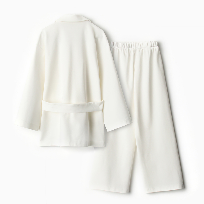 Комплект для девочки (жакет и брюки) MINAKU: PartyDress, цвет молочный, рост 140 см - фото 1907898314