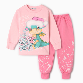 Пижама детская, цвет розовый, рост 122-128 см