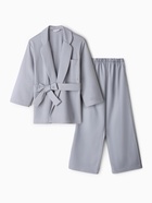Комплект для девочки (жакет и брюки) MINAKU: PartyDress, серо-голубой, рост 140 см - Фото 9