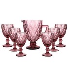 Набор для напитков Bekker, 7 предметов, цвет розовый - фото 291804105
