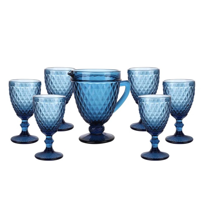 Набор для напитков Bekker, 7 предметов, цвет синий - Фото 1