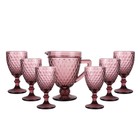 Набор для напитков Bekker, 7 предметов, цвет розовый - фото 291804113