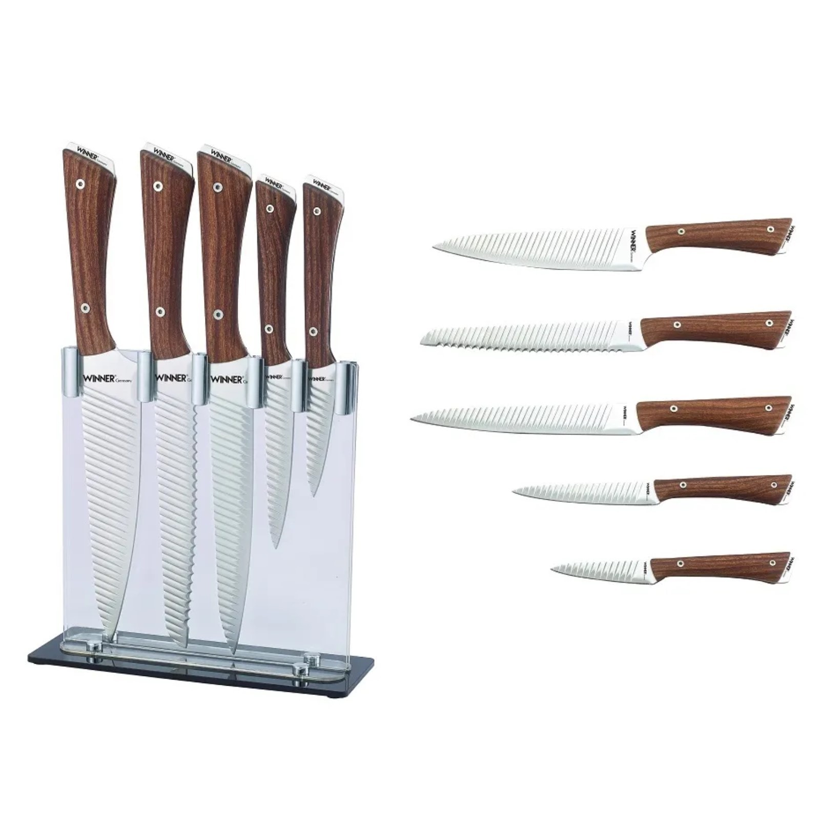 Набор кухонных ножей для кабинета технологии. Ножи WR-7362 6пр. Нерж.. Набор ножей winner 6 предметов (WR-7349). Набор ножей winner 6 предметов. Подставка для ножей winner WR-3152.
