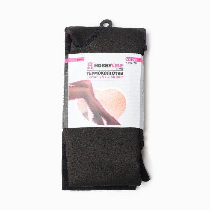 

Термоколготки микрофибра с флисом "Вторая кожа" 600 DEN, цвет черный, размер 5-6