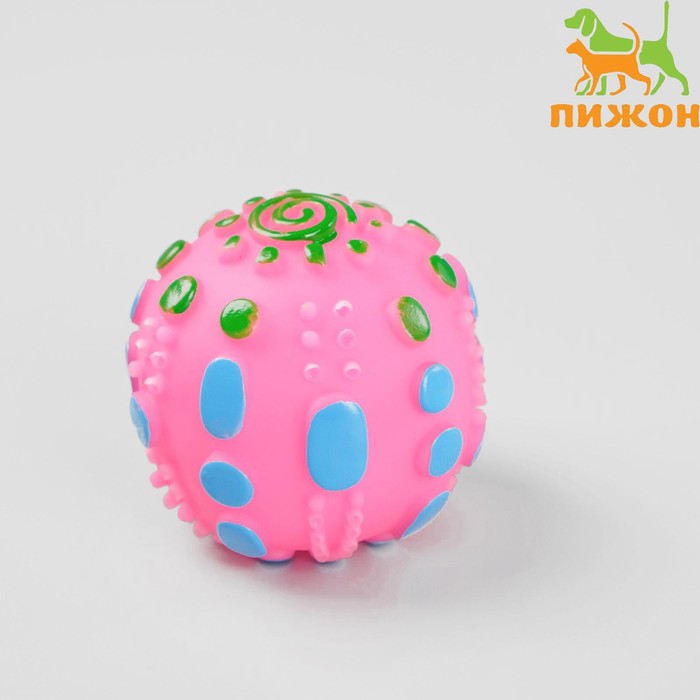 Игрушка пищащая "Чудо-мяч", 6,5 см, микс цветов - Фото 1