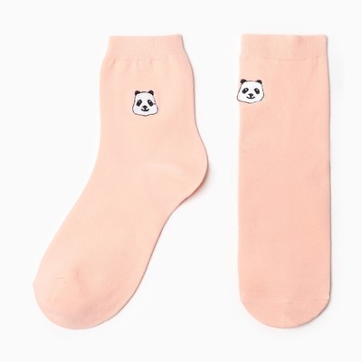Носки женские HobbyLine «Панда», цвет персиковый, размер 36-42