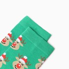 Носки женские Новогодние олени, цвет зеленый, размер 36-40 - фото 30767142