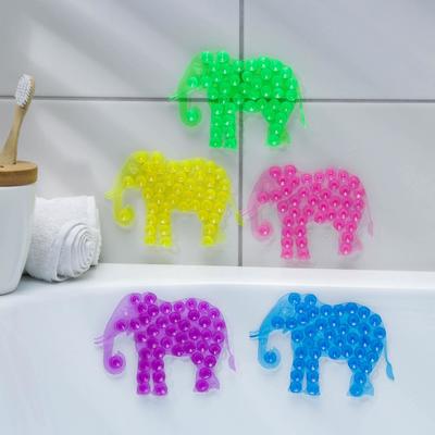 Мини-коврик для ванны «Слон», 9×12,5 см, цвет МИКС