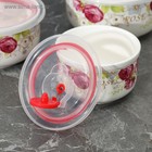 УЦЕНКА Набор салатников керамический с вакуумными крышками «Розалинда», 3 предмета: 250 мл, 550 мл, 850 мл, d=15/13/9,5/ см - Фото 2