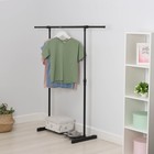 Вешалка - стойка напольная для одежды LaDо́m, с полкой для обуви, 90(150)×42×90(150) см, чёрная - Фото 1