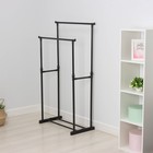 Вешалка - стойка напольная для одежды LaDо́m, двойная, телескопическая, 80×42×90(150) см, чёрная - Фото 3