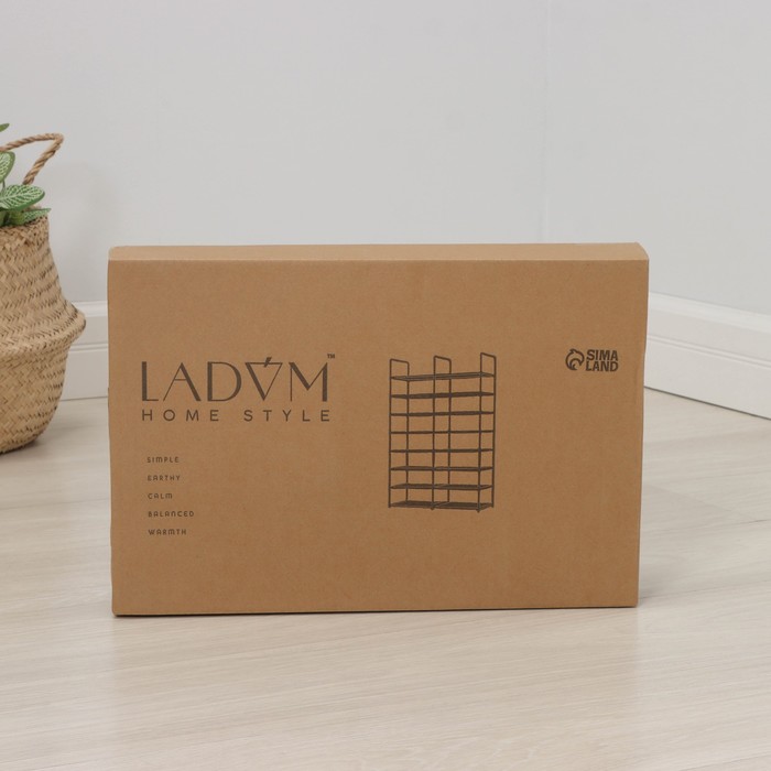 Стеллаж для хранения многофункциональный LaDо́m, 90×30×142 см. цвет чёрный
