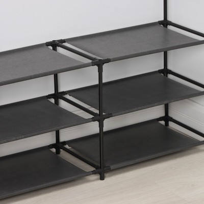 Полка для обуви LaDо́m, 3 яруса, 90×30×57 см, чёрная