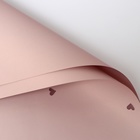 Пленка для цветов и букетов, в листах, 57×57 ±1 см, «Сердечки», пудра темная, 65 мкм - Фото 1