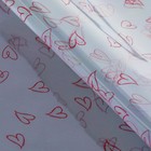 Пленка для цветов и букетов, в листах глянцевая, 57×57±2 см, красные сердца, 50 мкм - Фото 2