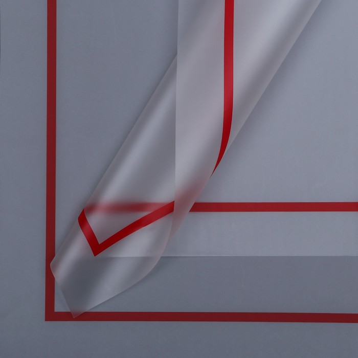 Пленка матовая прозрачная "Квадрат", красный, 0,58 х 0,58 м - Фото 1