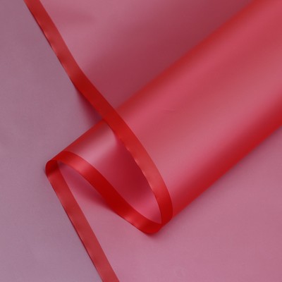 Пленка для цветов и букетов, красная полоса, матовый, 58 см×10 м