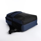 Рюкзак мужской на молниях, 3 наружных кармана, разъем для USB, крепление для чемодана, цвет синий - Фото 3