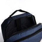 Рюкзак мужской на молниях, 3 наружных кармана, разъем для USB, крепление для чемодана, цвет синий - Фото 7